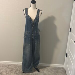 Free People Blue Denim Jumpsuit